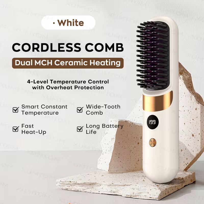 Cordless Ceramic Hair Straightening Comb